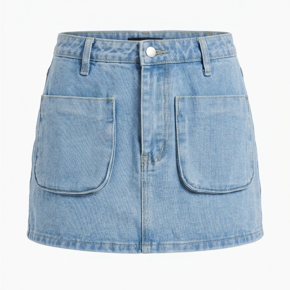 PrettyLittleThing Light Blue Denim Mini Skirt